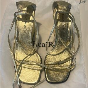 Tamara Mellon Gold Strappy Heels